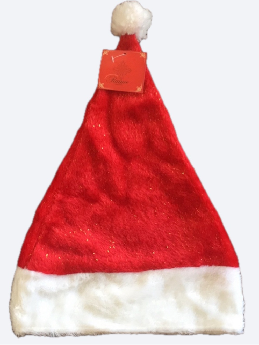 Rainee Red and White Festive Santa Hat Sparkly Santa Hat Unisex NEW